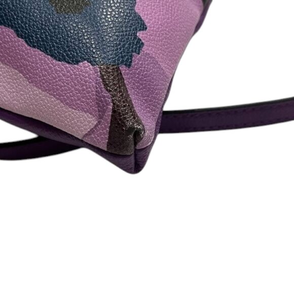 Trina Turk Purple Floral Print Crossbody Bag Gold-tone Hardware NWT - Picture 6 of 11